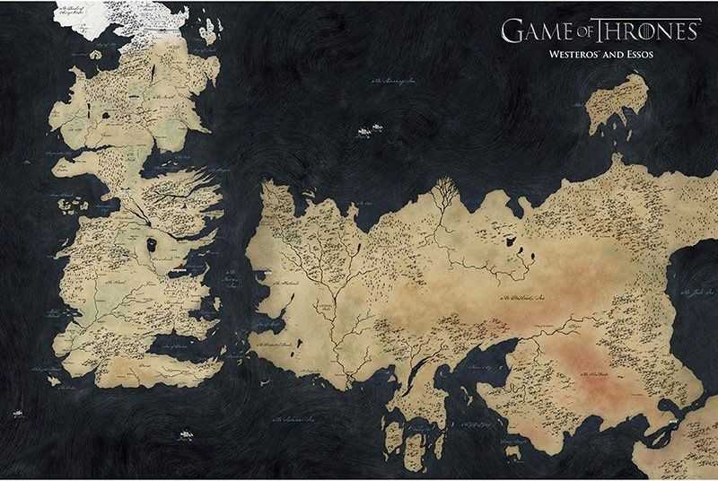 poster Game of Thrones - Carte de Westeros - TVA 20%